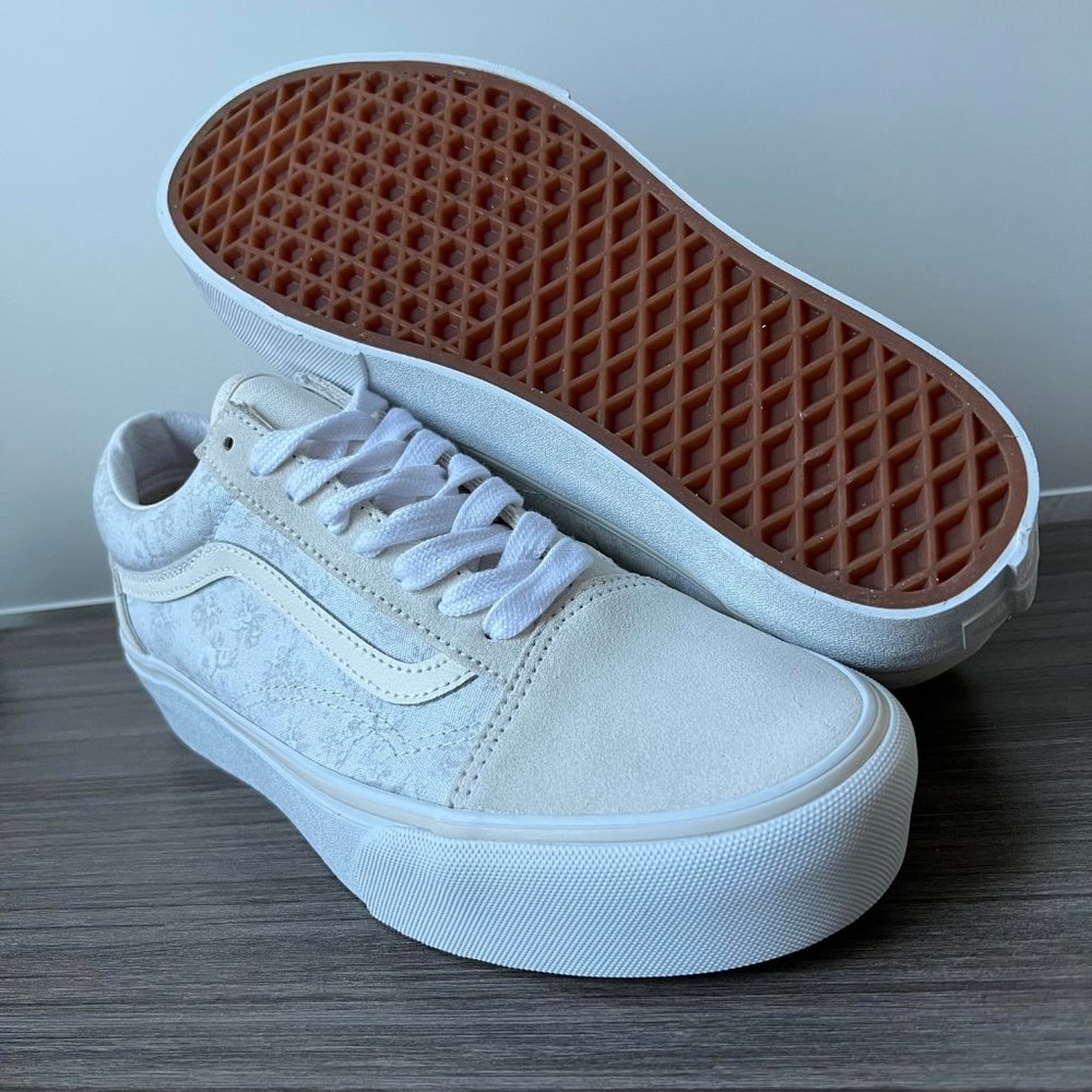 Vans Old Skool Platform Shoes Women's Tonal Floral - Picture 7 of 16